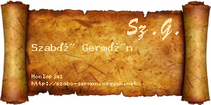 Szabó Germán névjegykártya