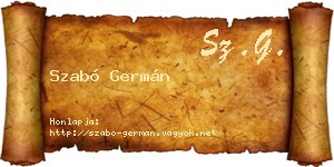 Szabó Germán névjegykártya