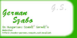 german szabo business card